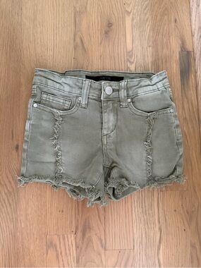 Joe's Jeans Olive Green Frayed-Hem Denim Shorts